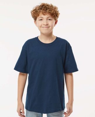 M&O Knits 4850 Youth Gold Soft Touch T-Shirt in Deep navy