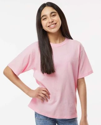 M&O Knits 4850 Youth Gold Soft Touch T-Shirt in Light pink