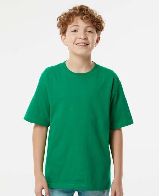 M&O Knits 4850 Youth Gold Soft Touch T-Shirt in Fine kelly green