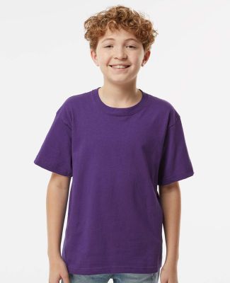 M&O Knits 4850 Youth Gold Soft Touch T-Shirt in Purple