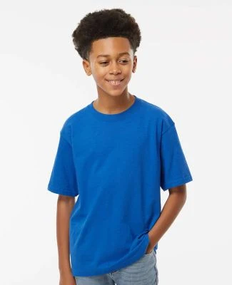 M&O Knits 4850 Youth Gold Soft Touch T-Shirt in Royal