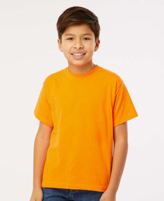 M&O Knits 4850 Youth Gold Soft Touch T-Shirt in Safety orange