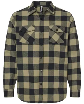 Independent Trading Co. EXP50F Flannel Shirt Olive/ Black