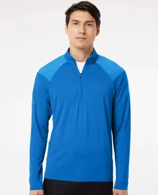 Adidas Golf Clothing A520 Shoulder Stripe Quarter- Glory Blue