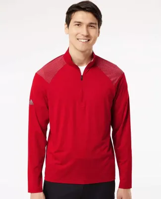 Adidas Golf Clothing A520 Shoulder Stripe Quarter- Team Power Red