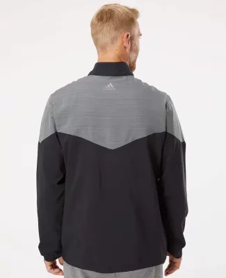 Adidas Golf Clothing A546 Heather Chevron Quarter- Black/ Black Heather