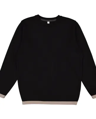 LA T 6789 Adult Statement Fleece Crew Sweatshirt BLACK/ TITANIUM