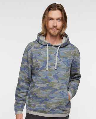 LA T 6996 Adult Statement Fleece Pullover Hoodie in Vn camo/titanium