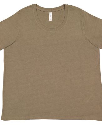 LA T 3816 Ladies' Curvy Fine Jersey T-Shirt in Vnt military grn