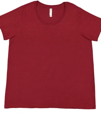 LA T 3816 Ladies' Curvy Fine Jersey T-Shirt CARDINAL BLKOUT
