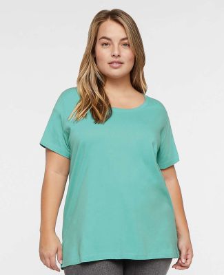 LA T 3816 Ladies' Curvy Fine Jersey T-Shirt in Saltwater