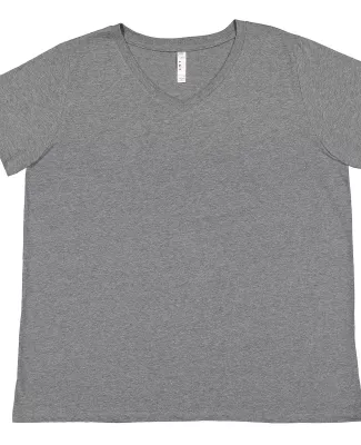 LA T 3817 Ladies' Curvy V-Neck Fine Jersey T-Shirt in Ice blackout