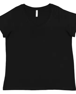 LA T 3817 Ladies' Curvy V-Neck Fine Jersey T-Shirt in Blended black