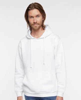 LA T 6926 Adult Pullover Fleece Hoodie in White