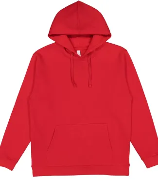 LA T 6926 Adult Pullover Fleece Hoodie in Red