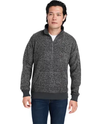 J America 8713 Aspen Fleece Quarter-Zip Sweatshirt Charcoal Speck