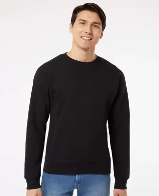 J America 8870 Triblend Fleece Crewneck Sweatshirt Black Solid