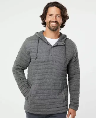 J America 8897 Horizon Quilted Anorak Hooded Pullo Charcoal Heather