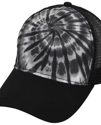 Tie-Dye 9200 Adult Trucker Hat in Spider black