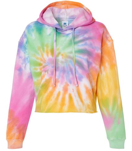 Tie-Dye CD8333 Ladies' Cropped Hooded Sweatshirt in Eternity