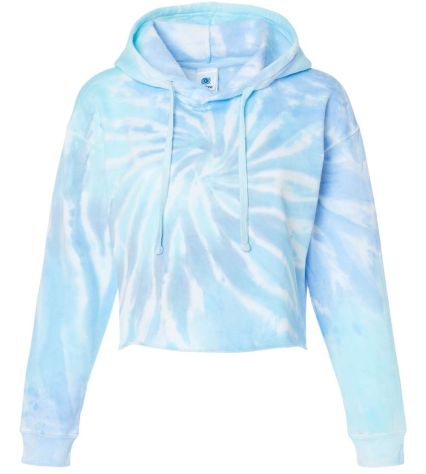 Tie-Dye CD8333 Ladies' Cropped Hooded Sweatshirt in Lagoon