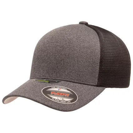 Yupoong-Flex Fit 5511UP Unipanel Cap in Melange dark grey/ black