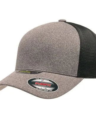 Yupoong-Flex Fit 5511UP Unipanel Cap in Melange heather/ black