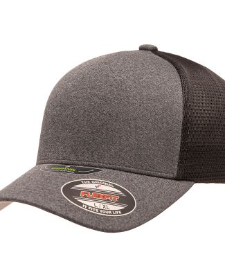 Yupoong-Flex Fit 5511UP Unipanel Cap in Melange dark grey/ black