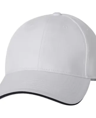 Bayside Apparel 3621 USA-Made Brushed Twill Cap White/ Navy