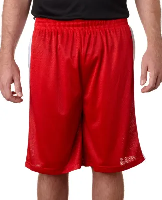 Alleson Athletic 7241 Challenger Shorts in Red/ white