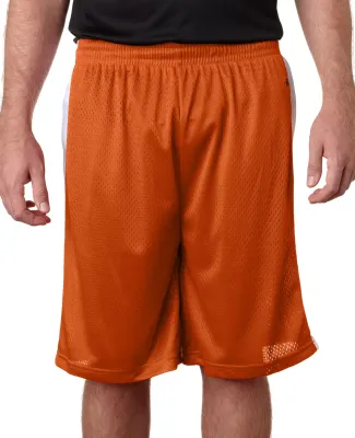 Alleson Athletic 7241 Challenger Shorts in Burnt orange/ white