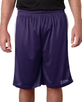 Alleson Athletic 7241 Challenger Shorts in Purple/ white
