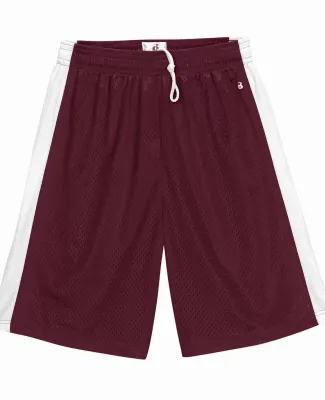 Alleson Athletic 2241 Youth Pro Mesh Challenger Sh in Maroon/ white