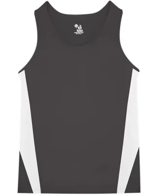 Alleson Athletic 2667 Youth Stride Singlet Graphite/ White