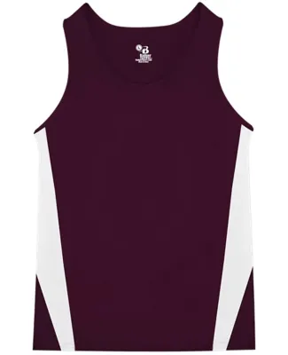Alleson Athletic 2667 Youth Stride Singlet Maroon/ White