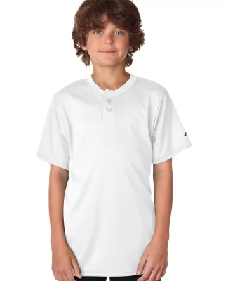 Alleson Athletic 2930 B-Core Youth Placket Jersey in White