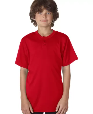 Alleson Athletic 2930 B-Core Youth Placket Jersey in Red