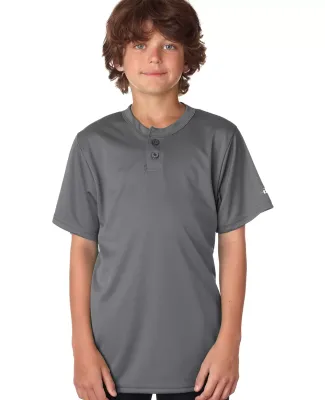 Alleson Athletic 2930 B-Core Youth Placket Jersey in Graphite