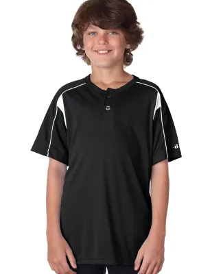 Alleson Athletic 2937 Youth B-Core Pro Placket Jer Black/ White