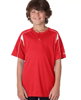 Alleson Athletic 2937 Youth B-Core Pro Placket Jer Red/ White