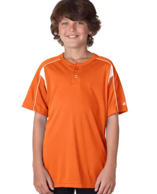 Alleson Athletic 2937 Youth B-Core Pro Placket Jer Burnt Orange/ White