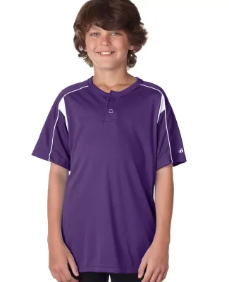 Alleson Athletic 2937 Youth B-Core Pro Placket Jer Purple/ White