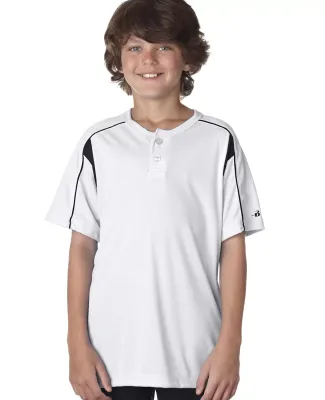 Alleson Athletic 2937 Youth B-Core Pro Placket Jer White/ Black