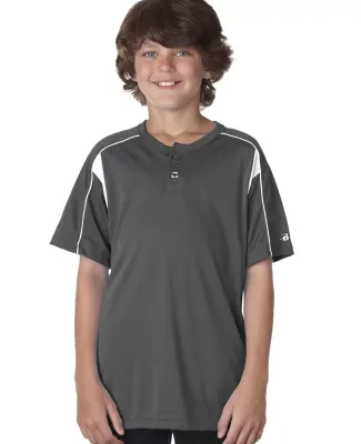 Alleson Athletic 2937 Youth B-Core Pro Placket Jer Graphite/ White