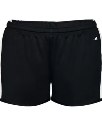 Alleson Athletic 7274 Women's Stride Shorts Black/ White