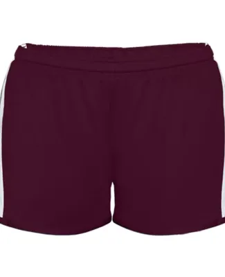 Alleson Athletic 7274 Women's Stride Shorts Maroon/ White