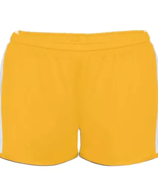Alleson Athletic 7274 Women's Stride Shorts Gold/ White
