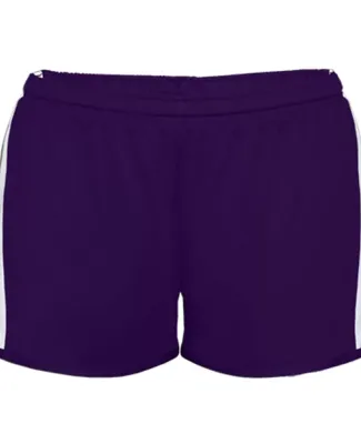 Alleson Athletic 7274 Women's Stride Shorts Purple/ White