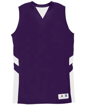 Alleson Athletic 8966 B-Pivot Rev. Women's Tank To Purple/ White
