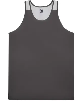 Alleson Athletic 2668 Youth Ventback Singlet Graphite/ White